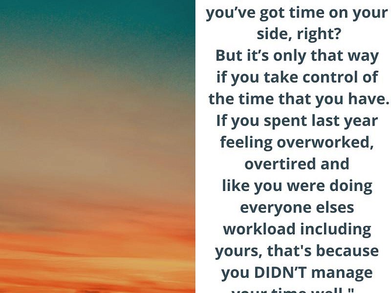 In January it feel like you've got loads of time...